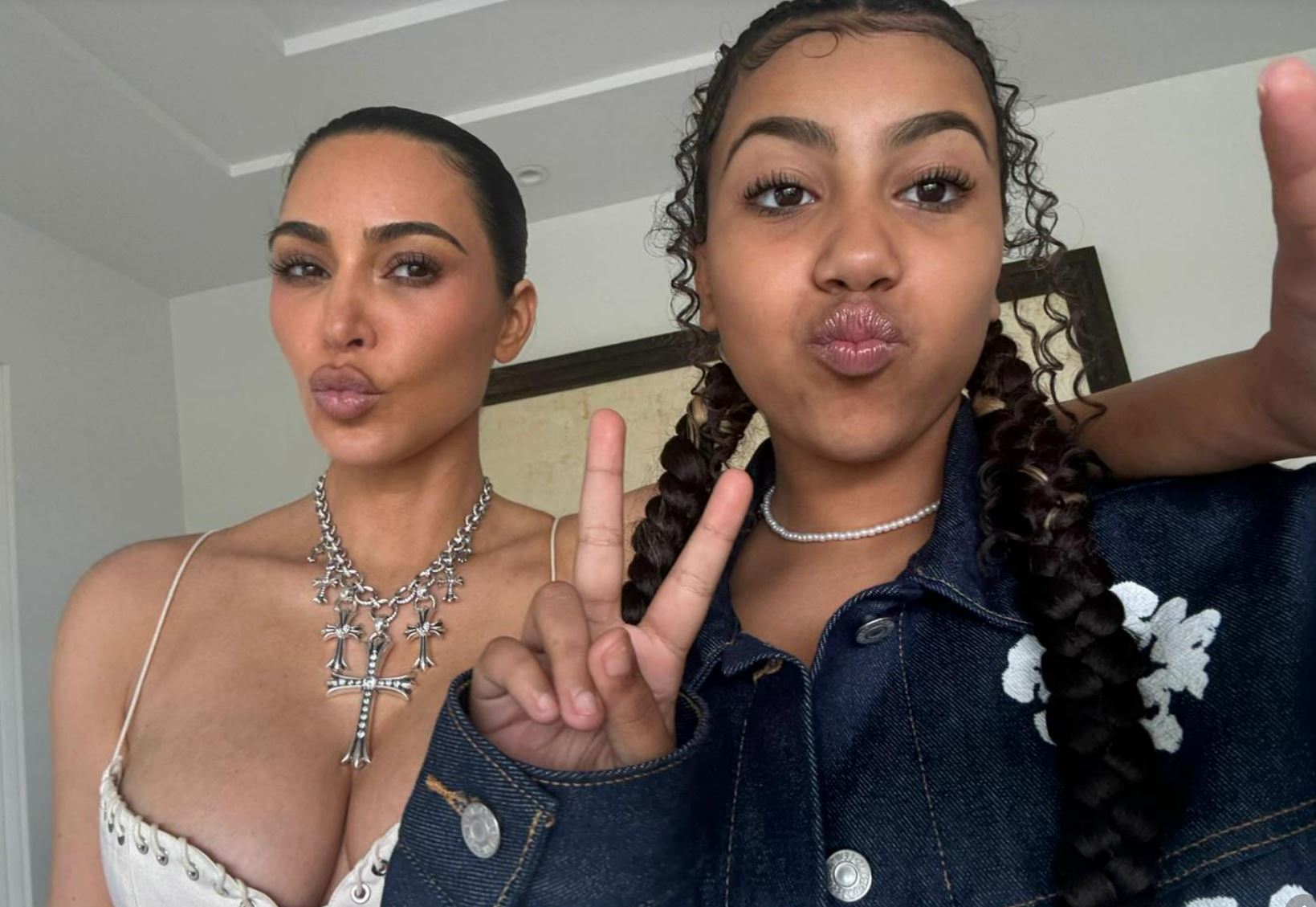 Fans claimed Kim had a 'wonky eye' in this selfie