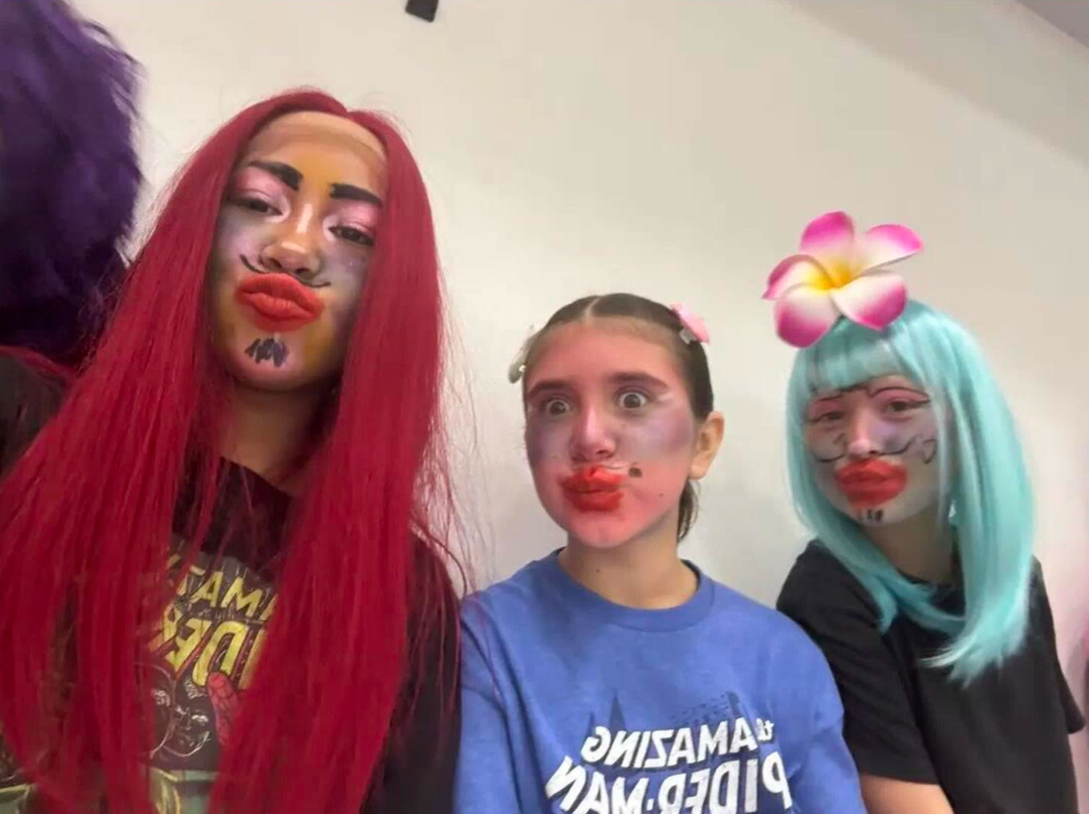 Penelope was recently seen in North's TikTok post, covered in face paint as they filmed their silly behavior