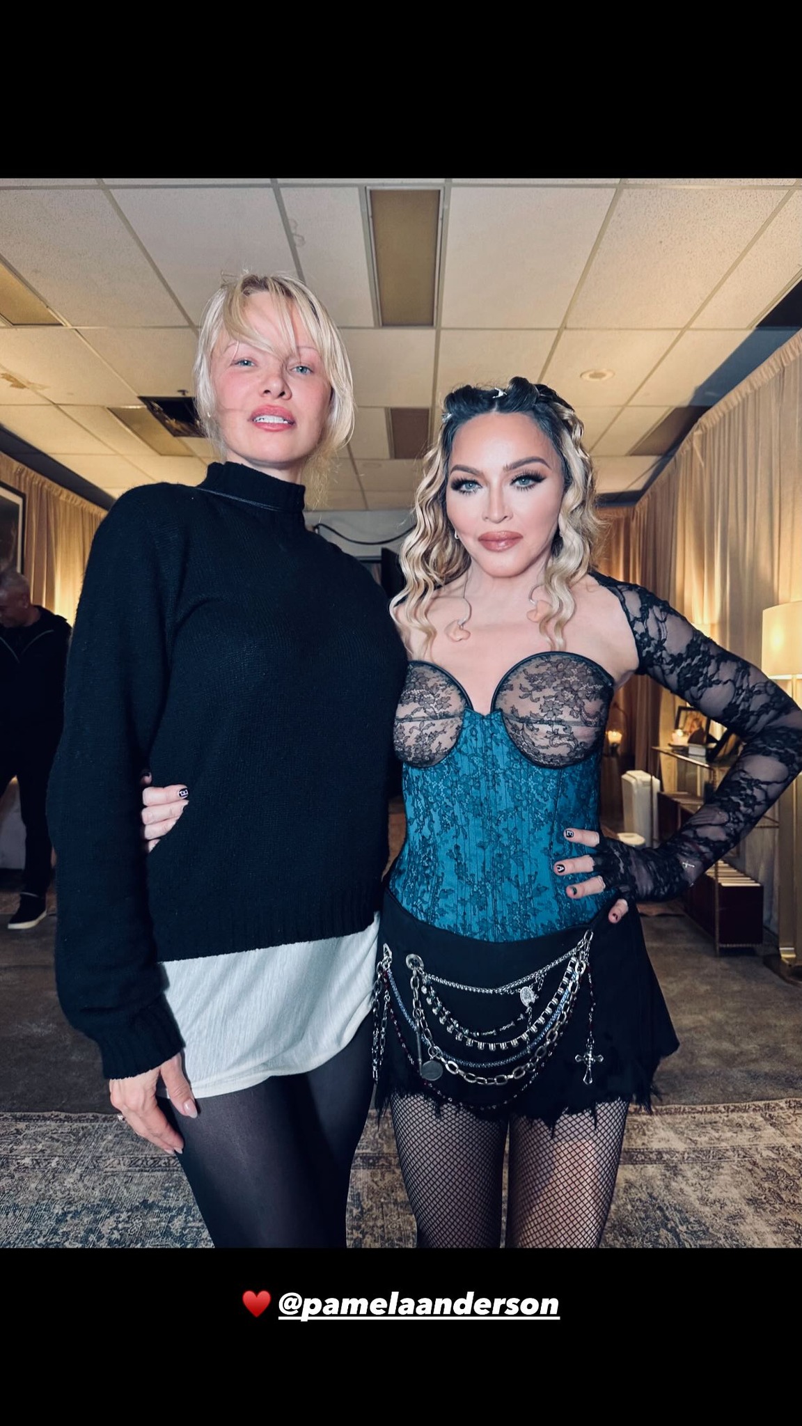 She reunited with Pamela Anderson backstage in Vancouver