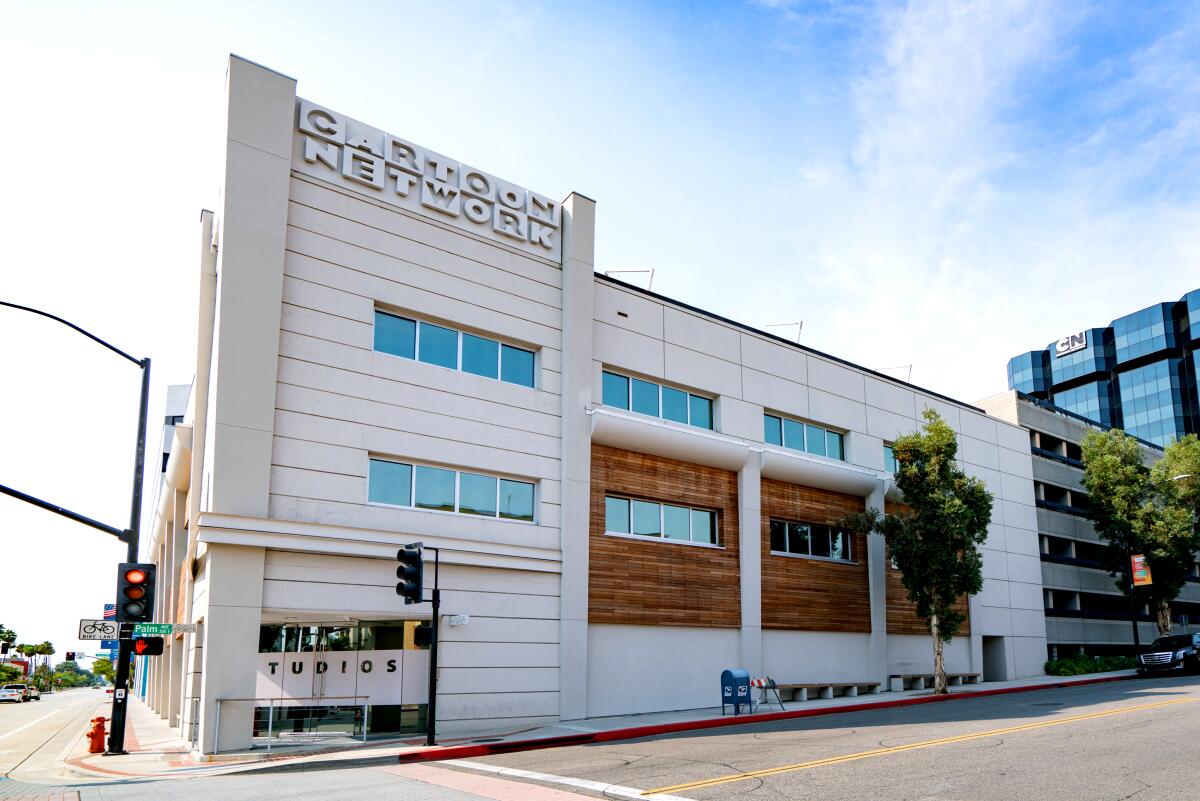 White exterior of the former Cartoon Network Studios building in Burbank