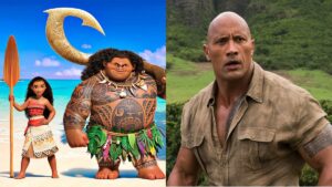 Moana and Maui from the animated film Moana, and Dwayne the Rock Johnson from Disney's The Jungle Cruise. A live action Moana is in the works.