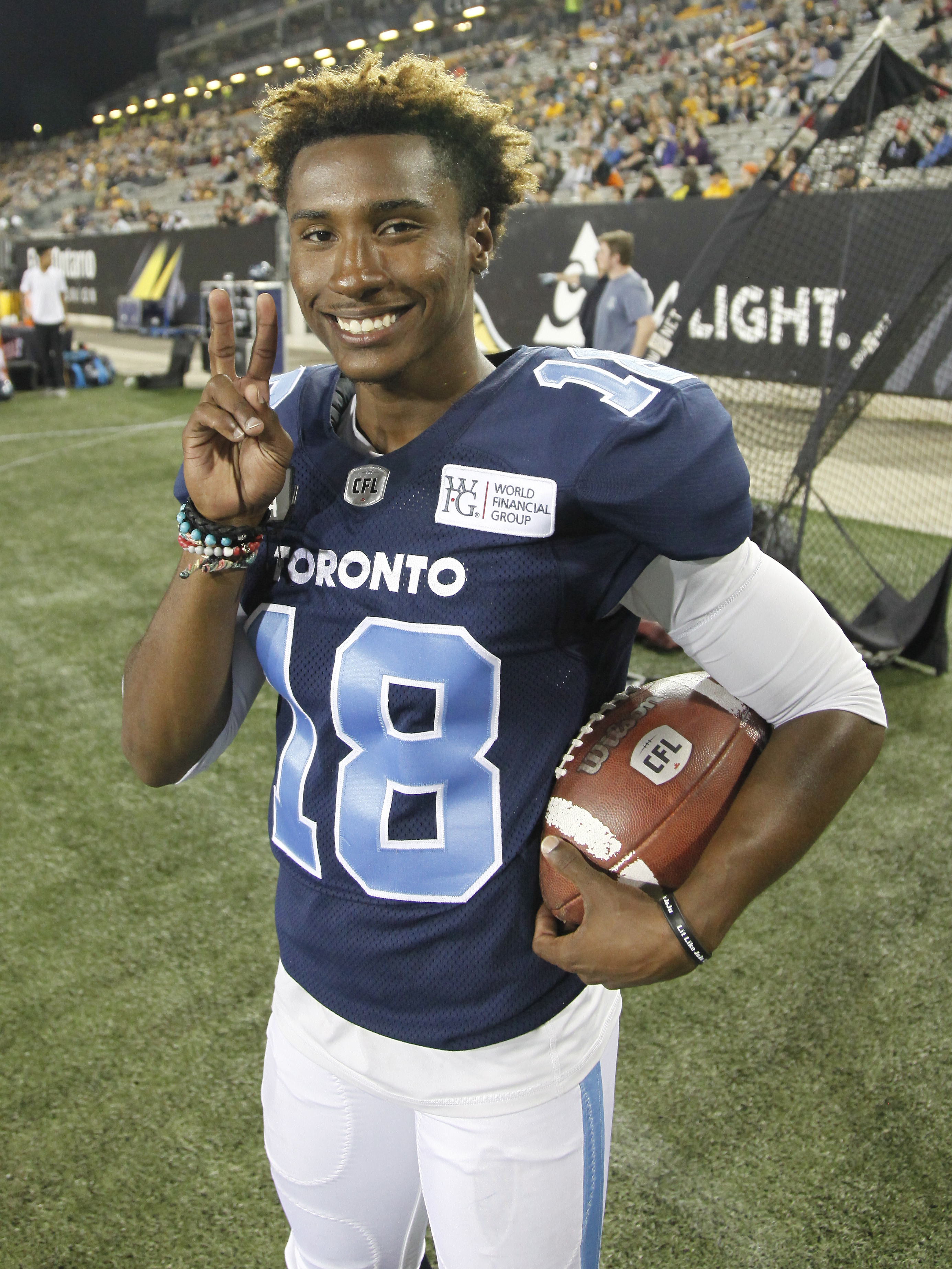 Deestroying previously had a brief sting with the CFL's Toronto Argonauts