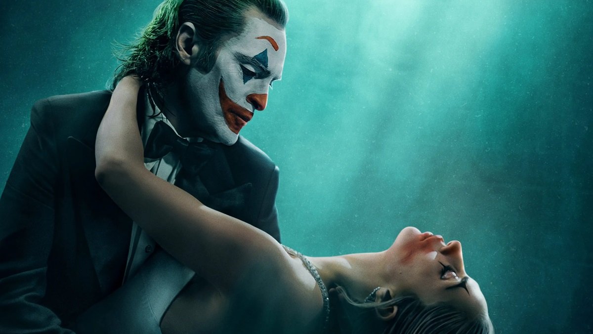 Teaser image of Joaquin Phoenix as Joker and Lady Gaga as Harley Quinn for Joker Folie à Deux.