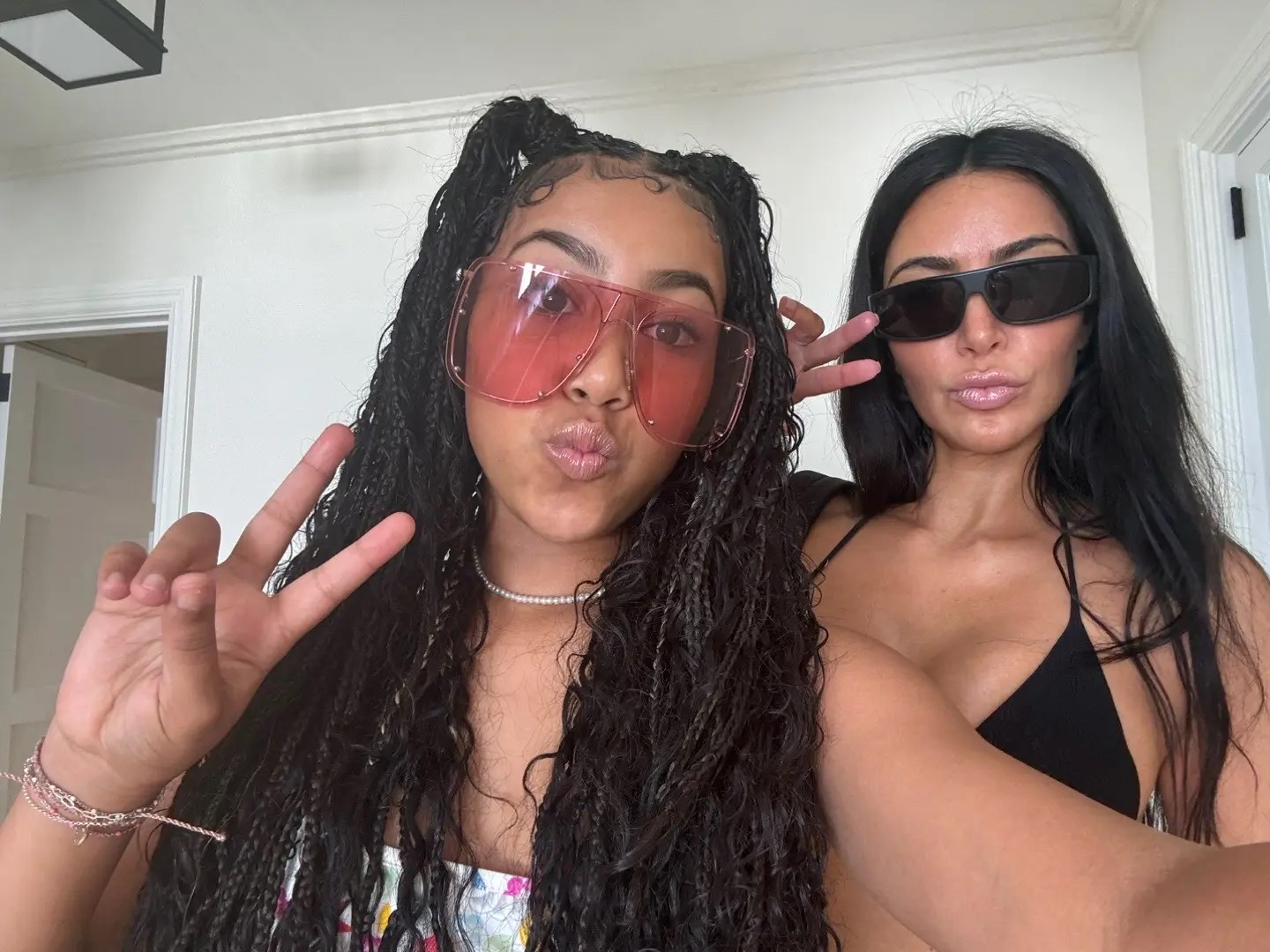 Fans claimed that Kim looked like she was 'drying out' in North's unedited vacation photos
