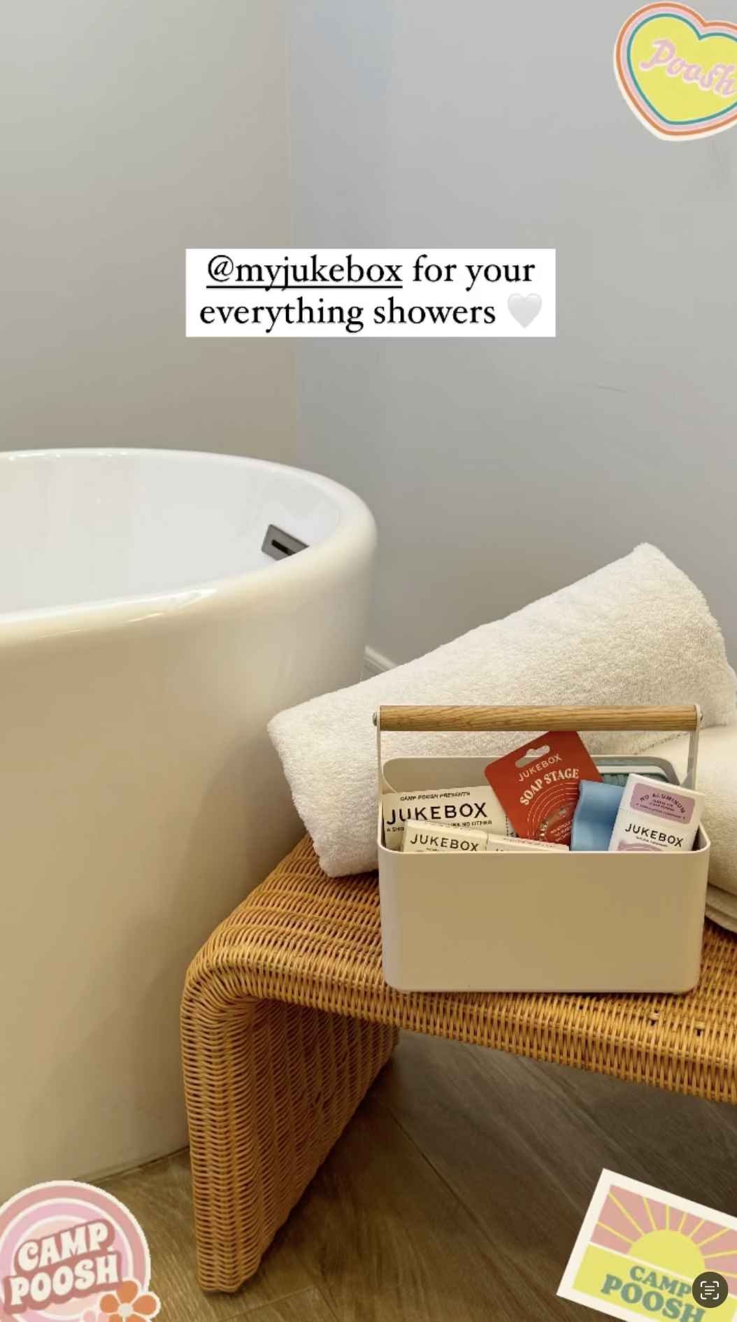 Jukebox products were made available for baths and showers