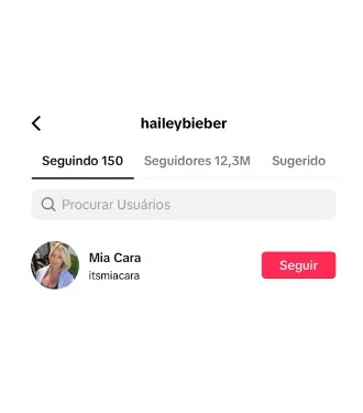 Hailey followed TikTok influencer Mia Cara