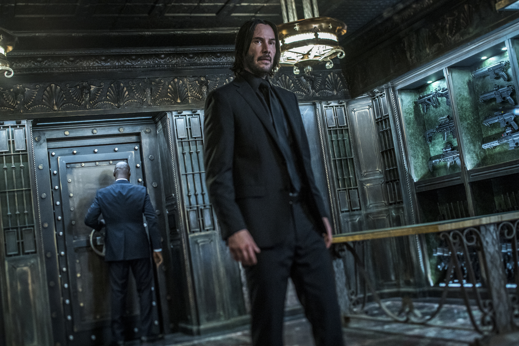 Keanu's hair was much shorter than his John Wick look