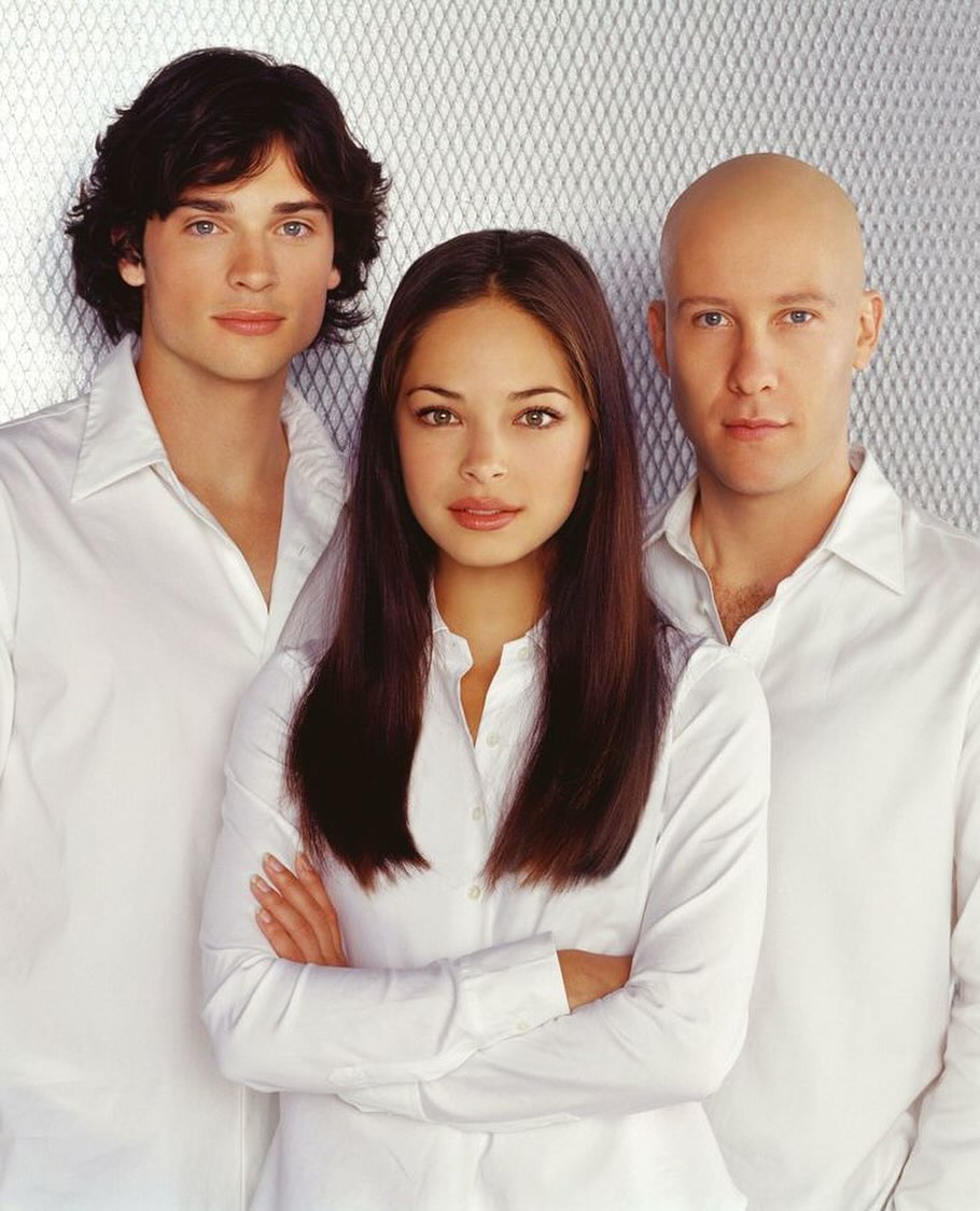Michael with his Smallville co-stars Kristin Kreuk and Tom Welling