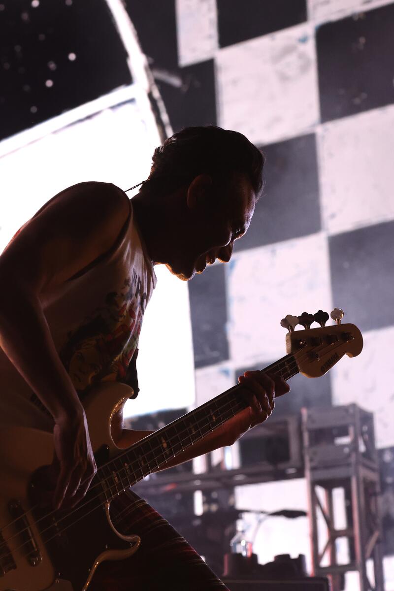 Tony Kanal of No Doubt performs at Coachella on Saturday.
