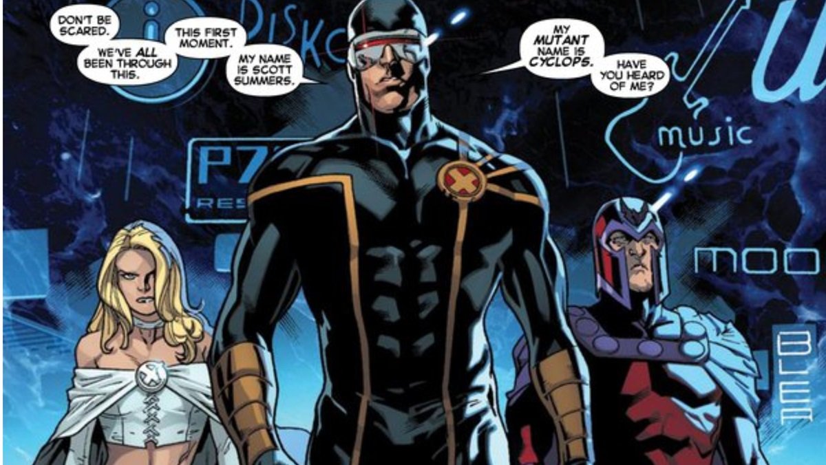 Cyclops leads the mutant nation of Utopia in the late 2000s era X-Men comics.