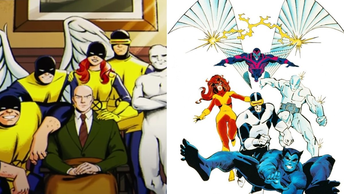 The original five X-Men in X-Men ;97, and the original X-Factor from 1987 Marvel Comics by Walter Simonson. 