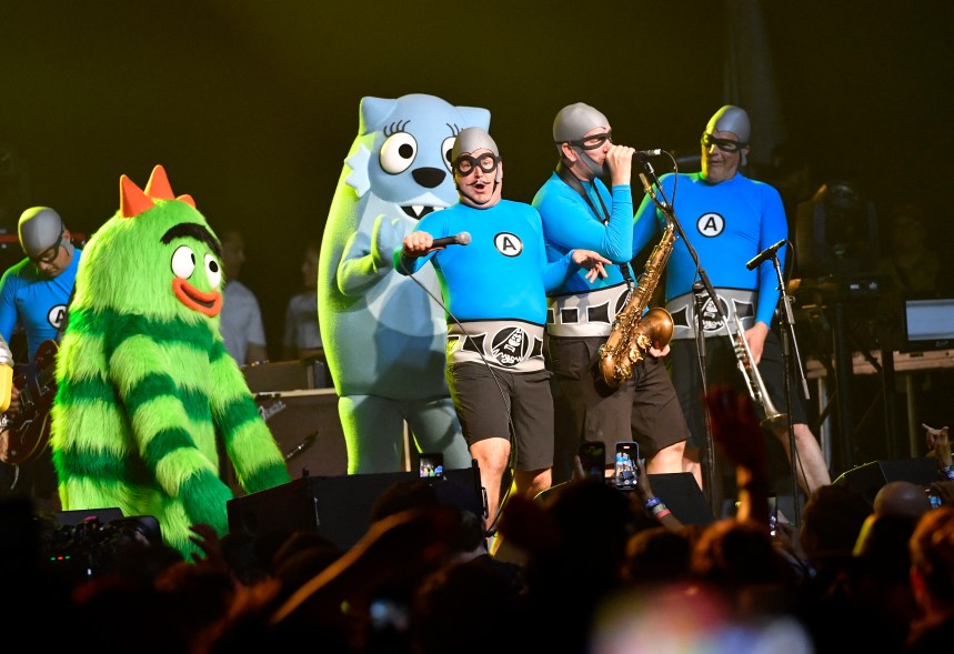 The Aquabats perform at the Sonora stage at  the 2024 Coachella Valley Music and Arts Festival at Empire Polo Club on April 13, 2024.