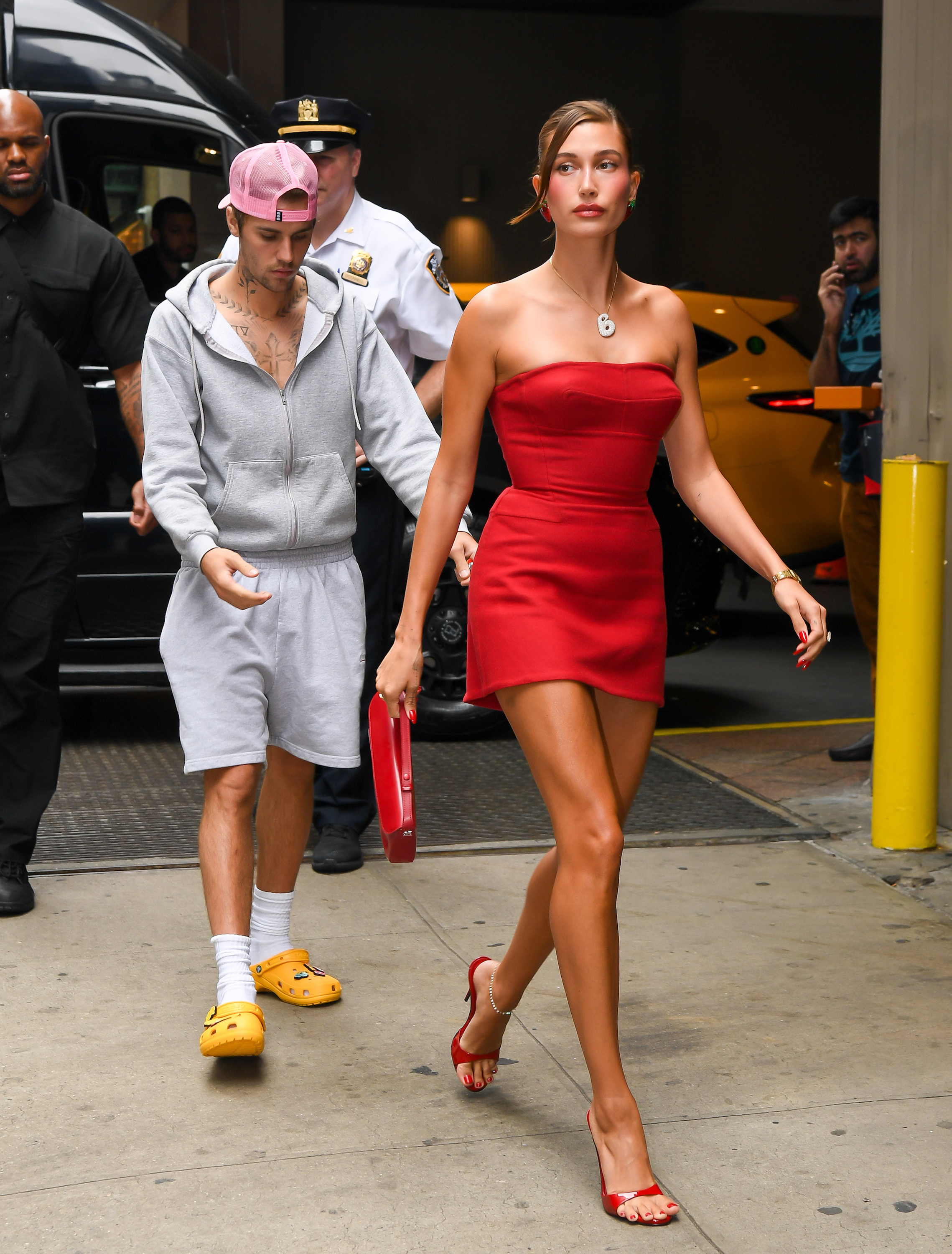 Hailey previously wore tight outfits while out in public