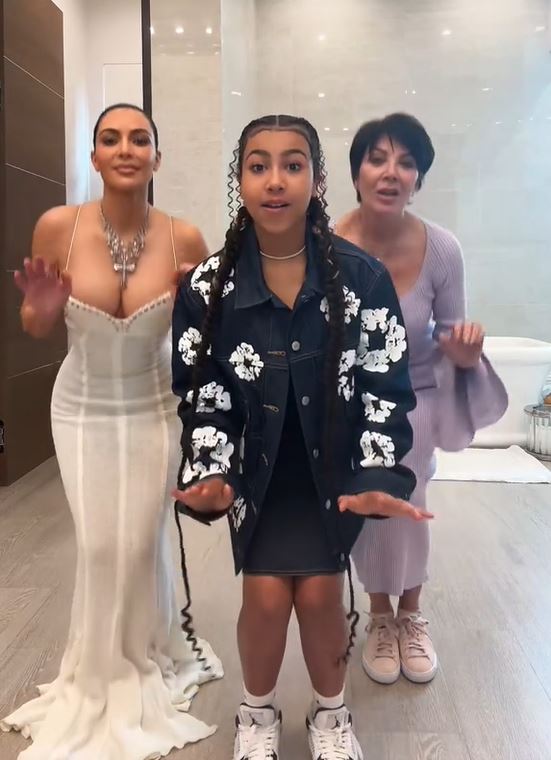 Kris joined her daughter Kim Kardashian and granddaughter North West in a TikTok video