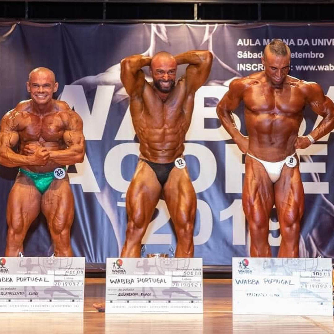 Marco Luis competing in a bodybuilding contest