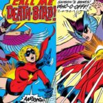 Deathbird's first appearance from 1977, fighting Carol Danvers (Ms. Marvel).