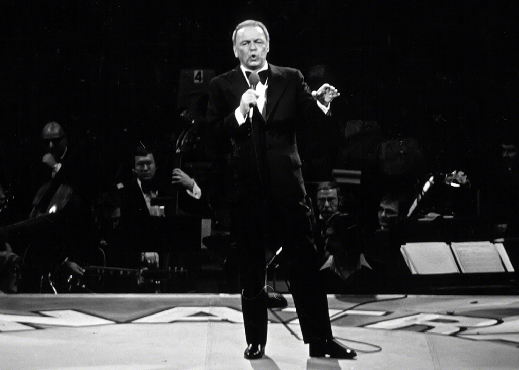 Frank Sinatra performing at Madison Square Garden during the televised concert 'The Main Event - Live’.