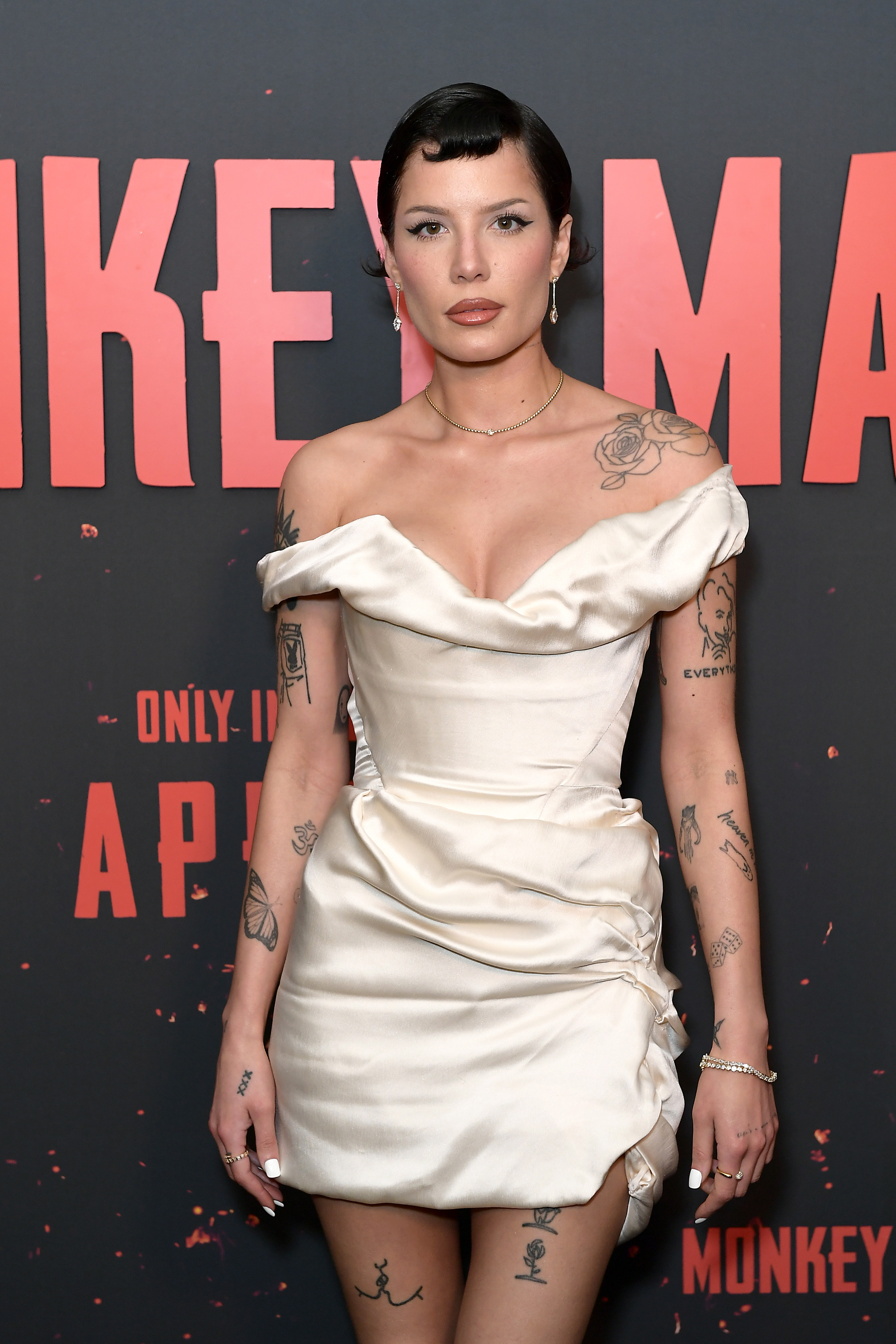 Halsey attends a special screening of Monkey Man presented by Universal Pictures on April 2, 2024, at the Pacific Design Center in West Hollywood, California
