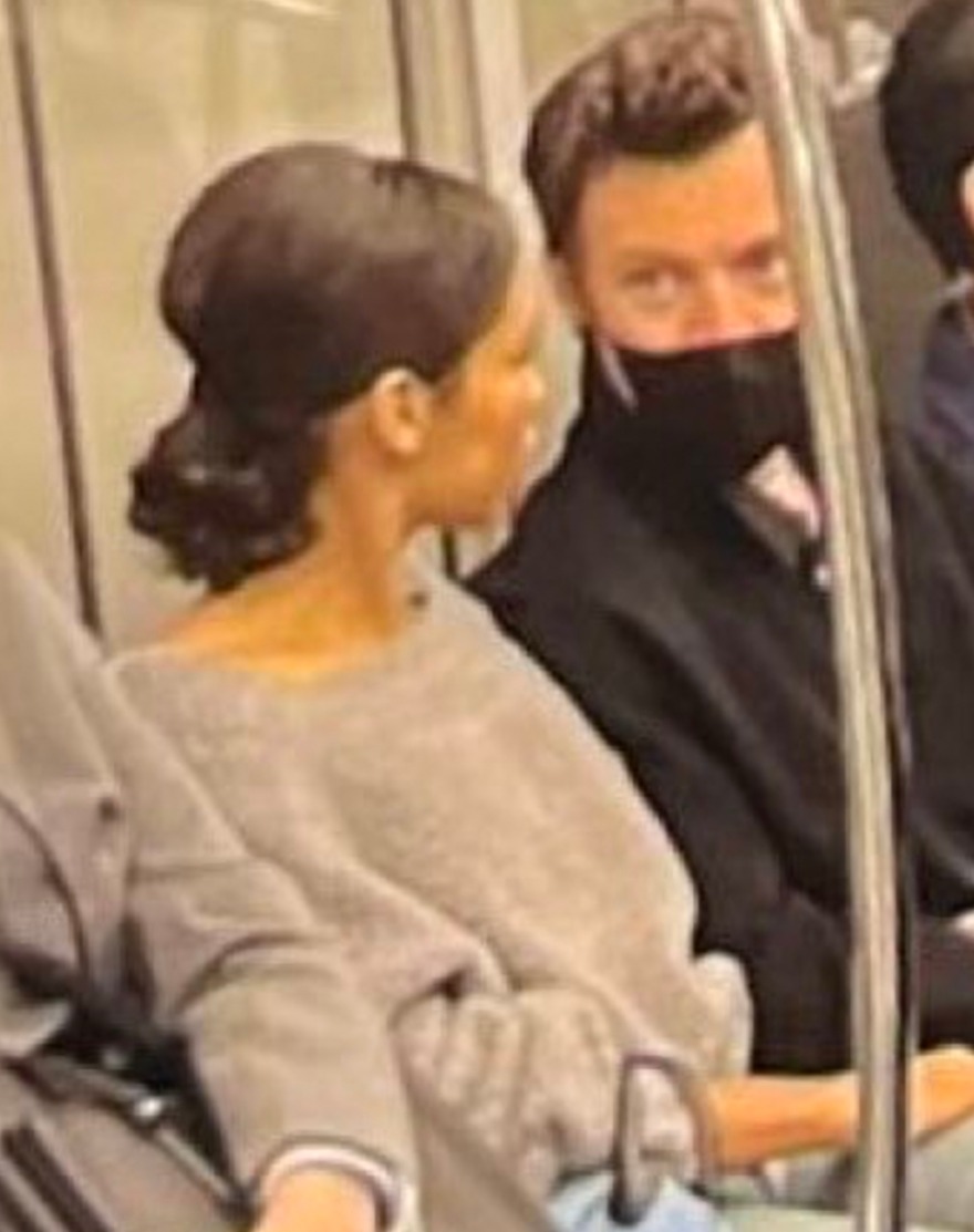 Harry Styles and girlfriend Taylor Russell were spotted on the subway in Tokyo on Wednesday