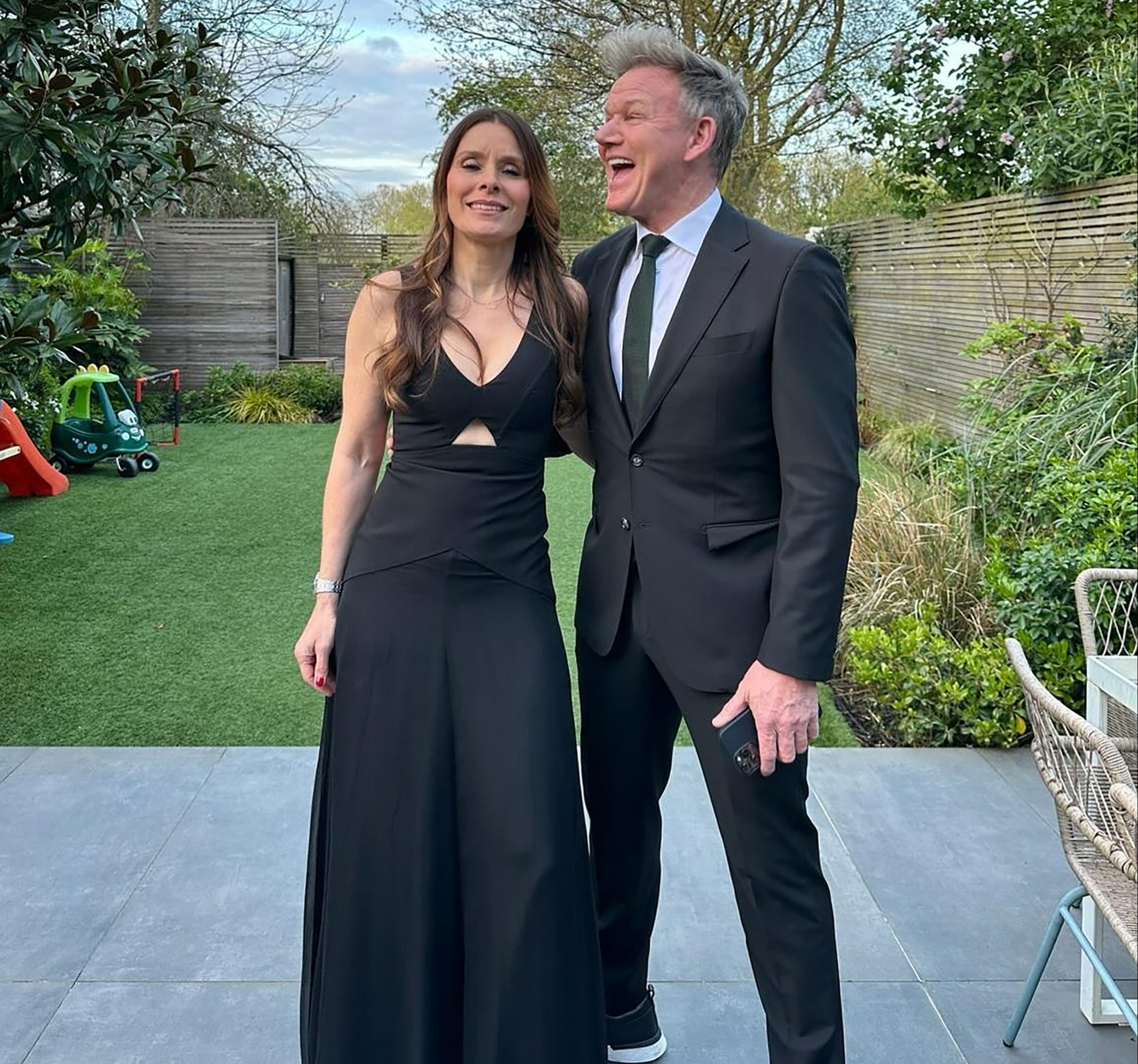 Chef Gordon Ramsay and wife Tana shared a picture at home before attending the party