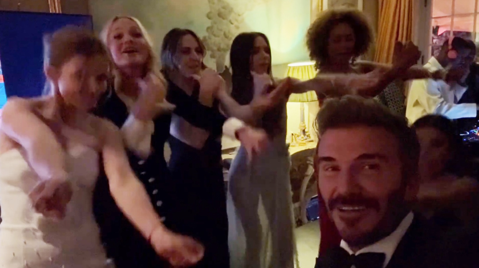 David cheered on the girls as they danced