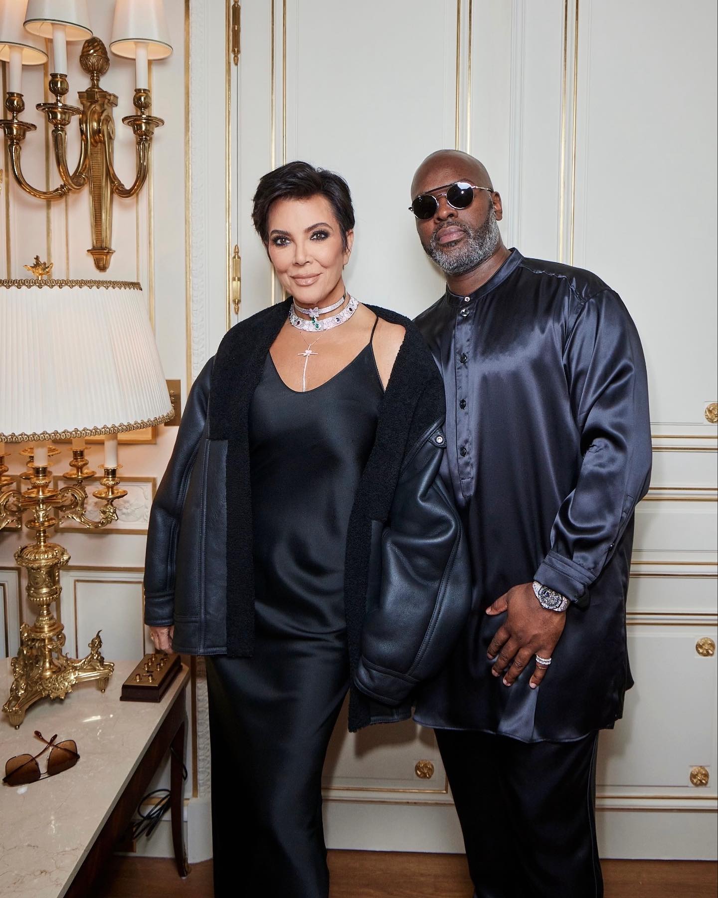 Kris stunned in a Dolce and Gabbana dress while pictured with her boyfriend Corey Gamble