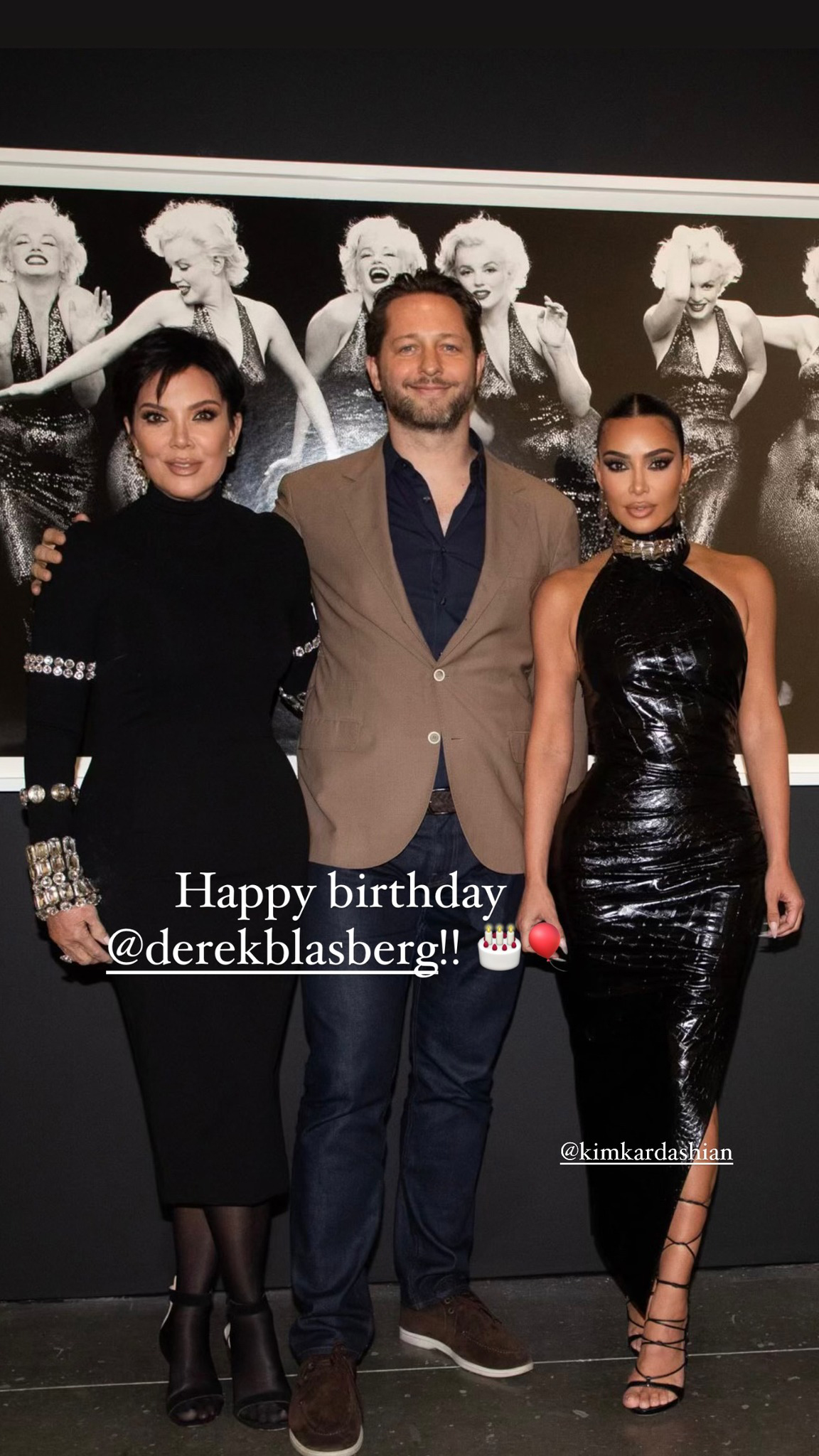 Kris posed with Derek and her daughter Kim Kardashian