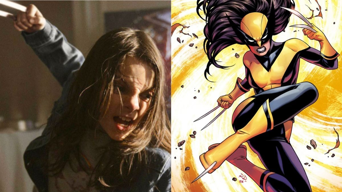 (L) Dafne Keen as Laura in Logan (R) the Wolverine version of Laura from the comics.