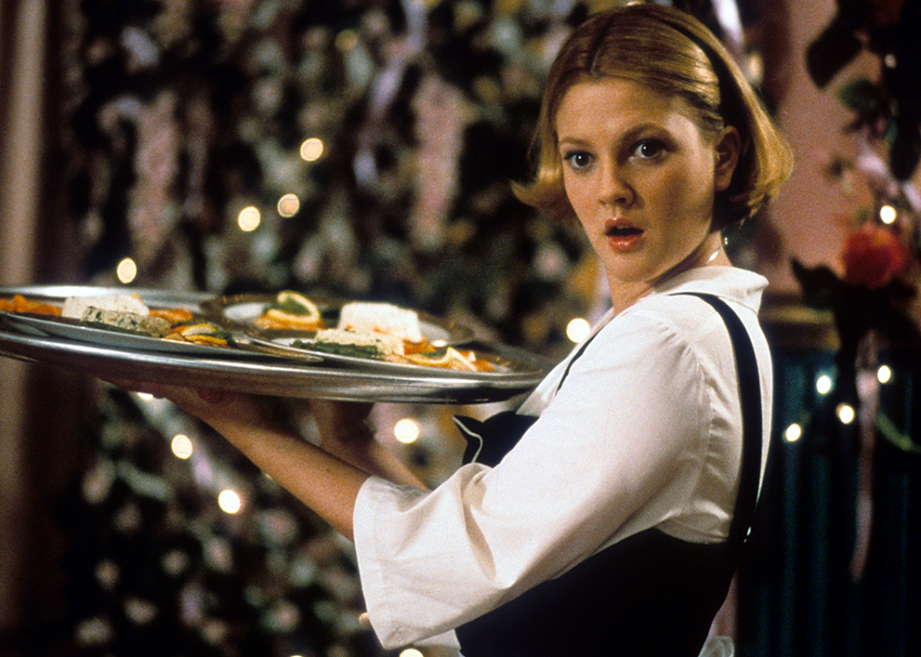 Drew Barrymore waits tables in a scene from the film 'The Wedding Singer’.
