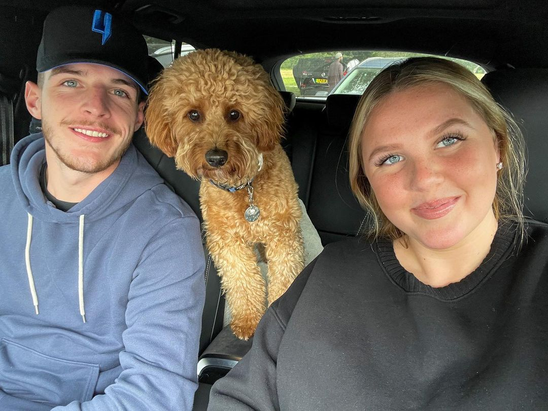 The happy couple with their beloved pet pooch