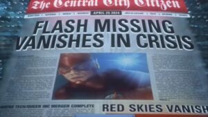 The future headline from the 2014 premiere of the Flash series, predicting Flash would vanish on April 25, 2024.