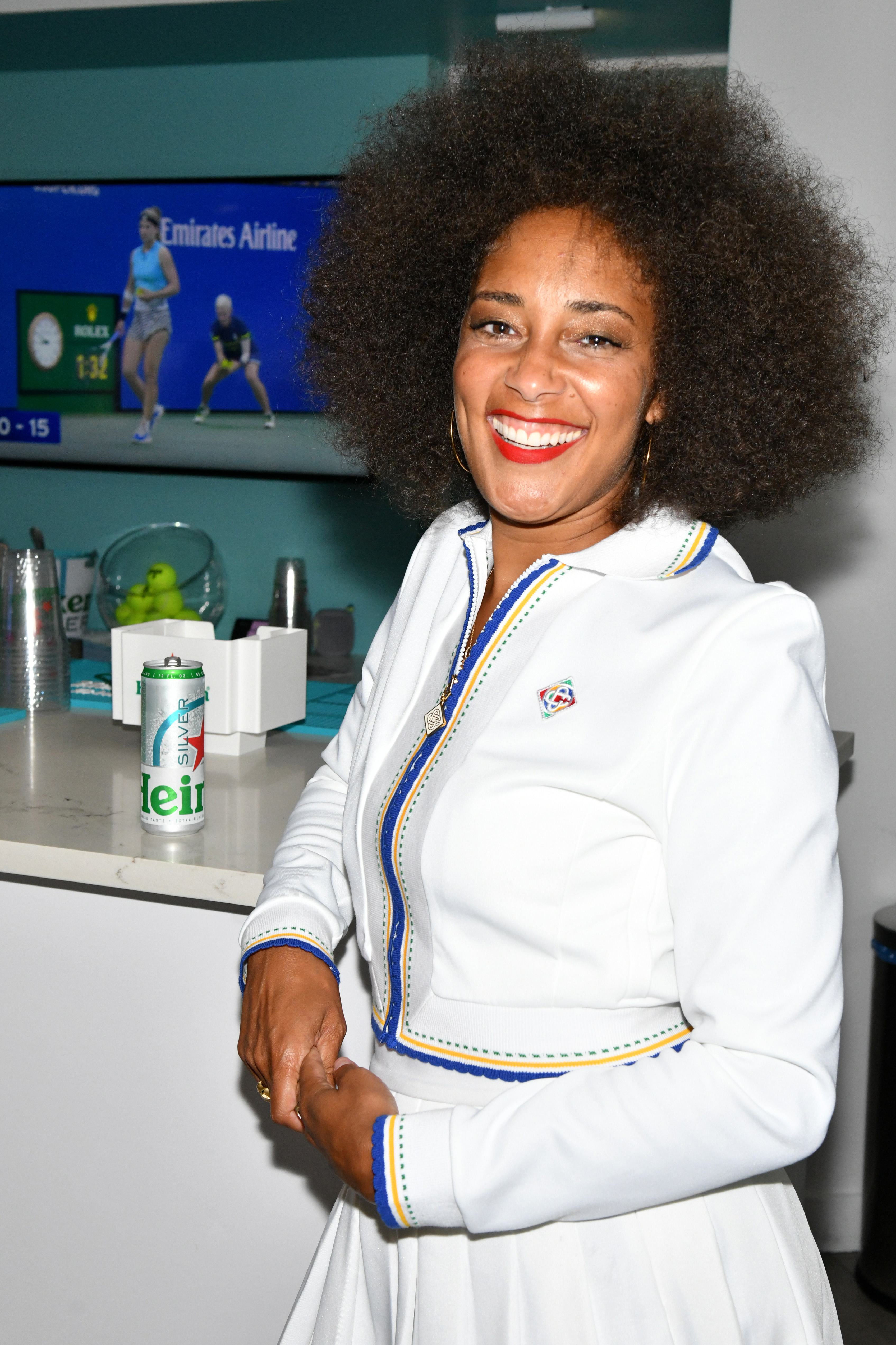 Amanda Seales at the Heineken Suite of The US Open Tennis Championships in New York City on September 5, 2023
