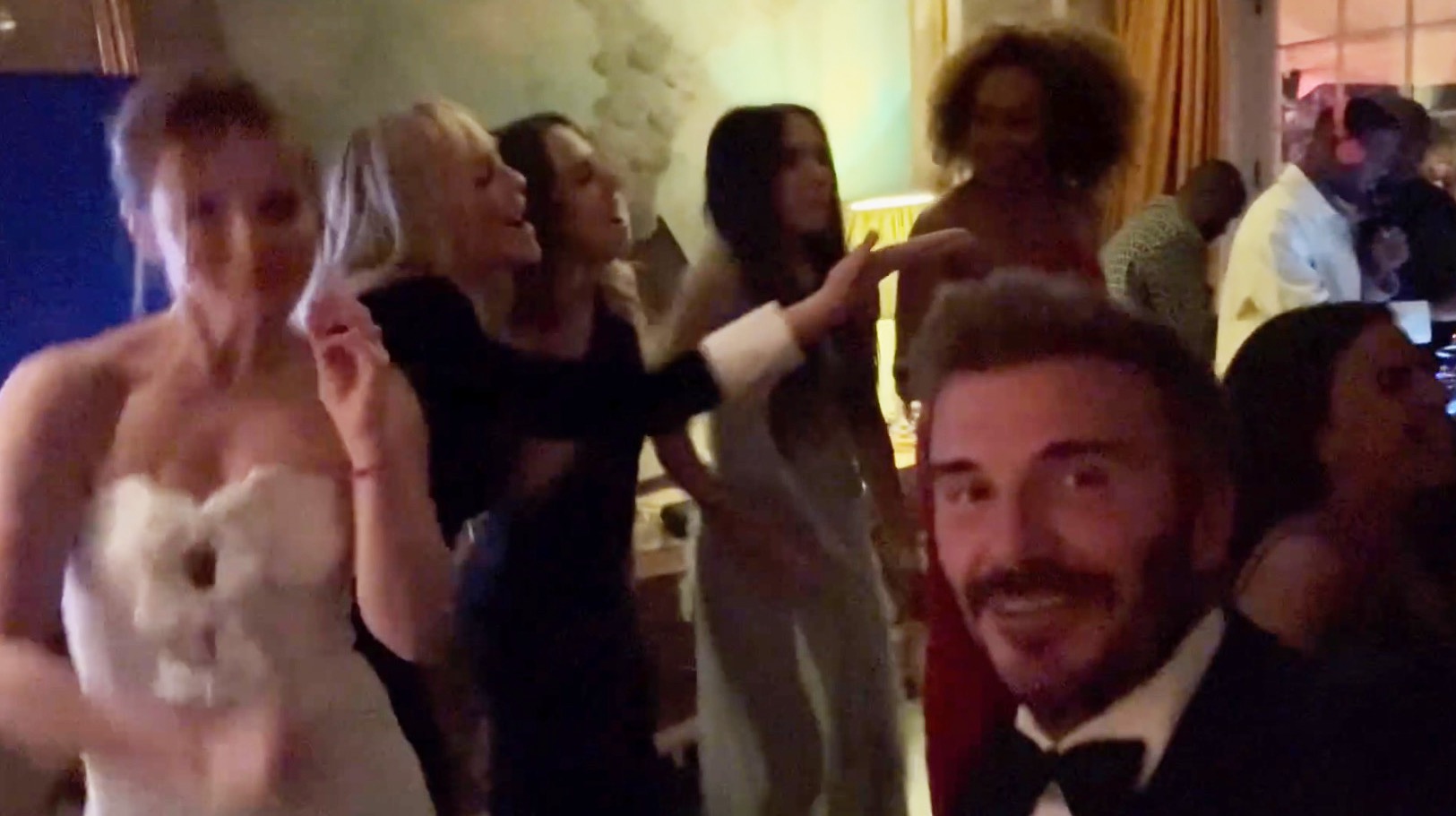 The women treated Victoria's guests to a rare Spice Girls performance