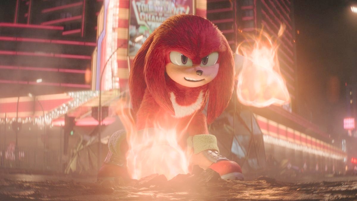Knuckles uses his powers to prepare to fight in Reno in tv series leading to sonic 3 in article about if knuckles tv show sets up sonic the hedgehog three