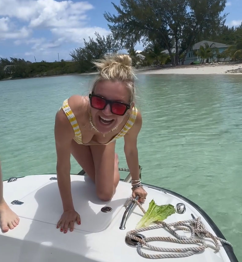 The country-pop singer shared photos and videos from her tropical getaway on Instagram