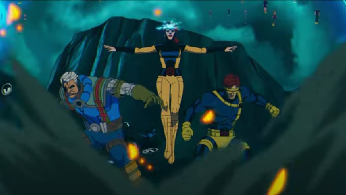 The Summers Clan together in X-Men '97; Cable, his aunt Jean, and father Cyclops.