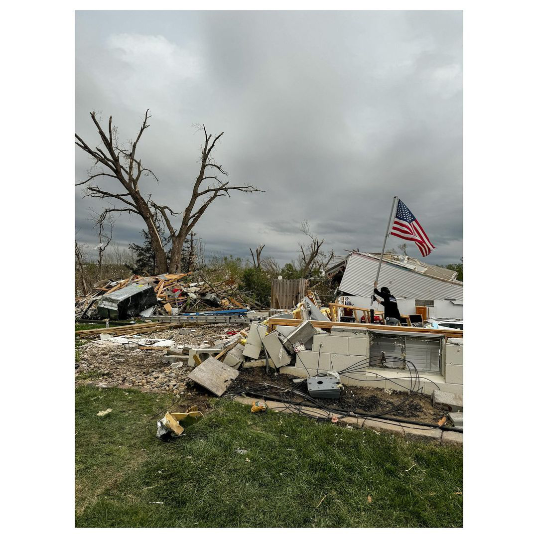 Zach shared a photo of the tornado's impact as he offered prayers and hopes to the communities affected