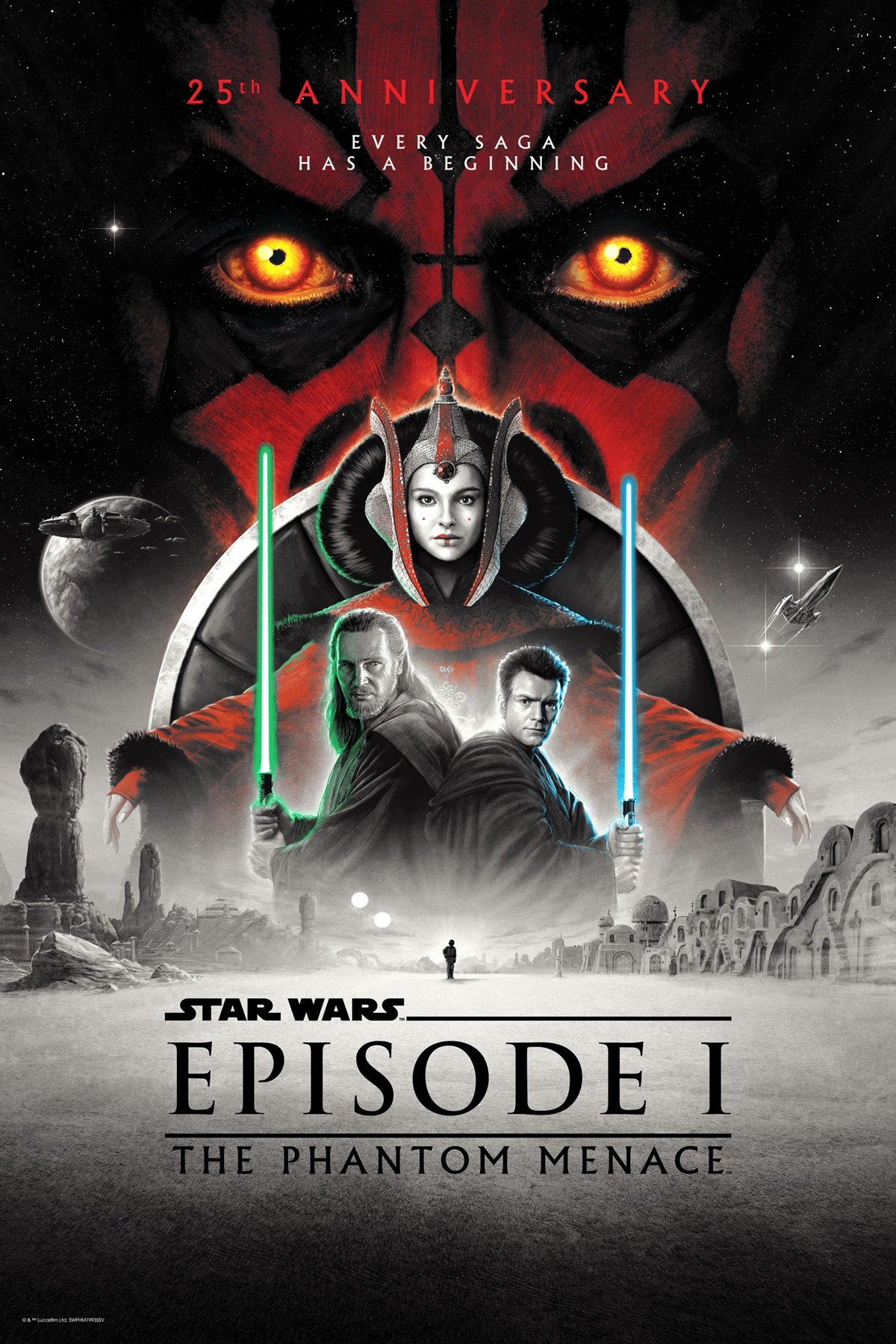 Matt Ferguson's Star Wars: Episode I - The Phantom Menace 25th anniversary poster, Japanese edition. 