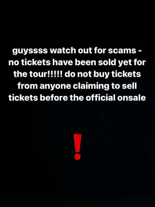 Tickets for Billie's tour will be available to the general public on Friday, May 13