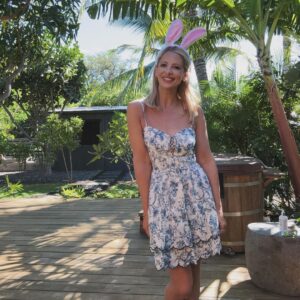 Sarah Michelle Gellar shared a new photo of her Easter look consisting of a floral mini-dress and bunny ears