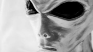 Aliens face Sculpture Portrait of extraterrestrial creature
