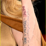 Angelina Jolie forearm with tattoos