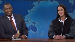Caitlin Clark Dunks on Michael Che During Surprise SNL Appearance
