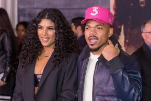 Kirsten Corley and Chance the Rapper attend the Premiere of 'Bad Boys For Life'