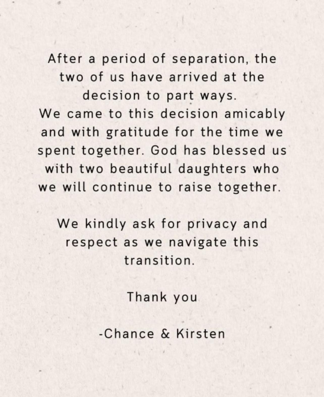 Chance The Rapper And His Wife Call It Quits 'After A Period Of Separation'