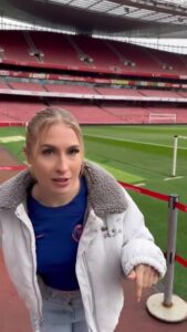 Astrid Wett paid a visit to the Emirates ahead of Chelsea's match against Arsenal
