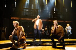 John Cardoza, Dorian Harewood, and Ryan Vasquez in 'The Notebook' on Broadway
