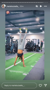 Gladiators Winner Marie-Louise Nicholson in Two-Piece Workout Gear Does Handstand