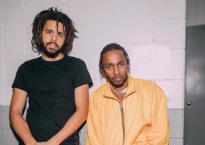 J. Cole with fellow rapper Kendrick Lamar
