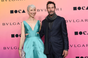 Alexandra Grant and Keanu Reeves attend The MOCA Gala 2024 at The Geffen Contemporary at MOCA on April 13, 2024 in Los Angeles, California